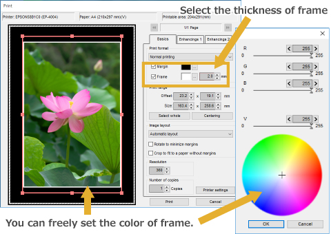 Add a Color Border to Photo Printing