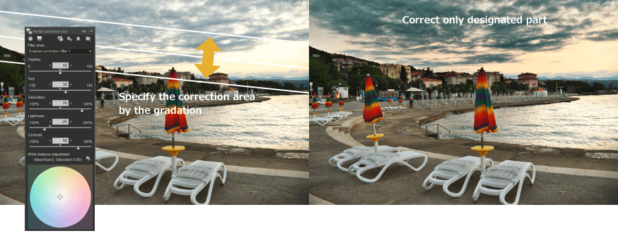 Partial Correction Tool with Gradient Selection