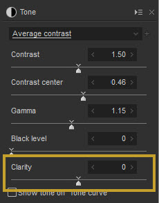Clarity Parameter in the Tone Panel