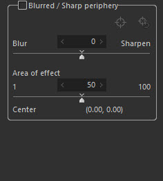 Establish a center point in your photo to apply a blur or sharpening adjustment