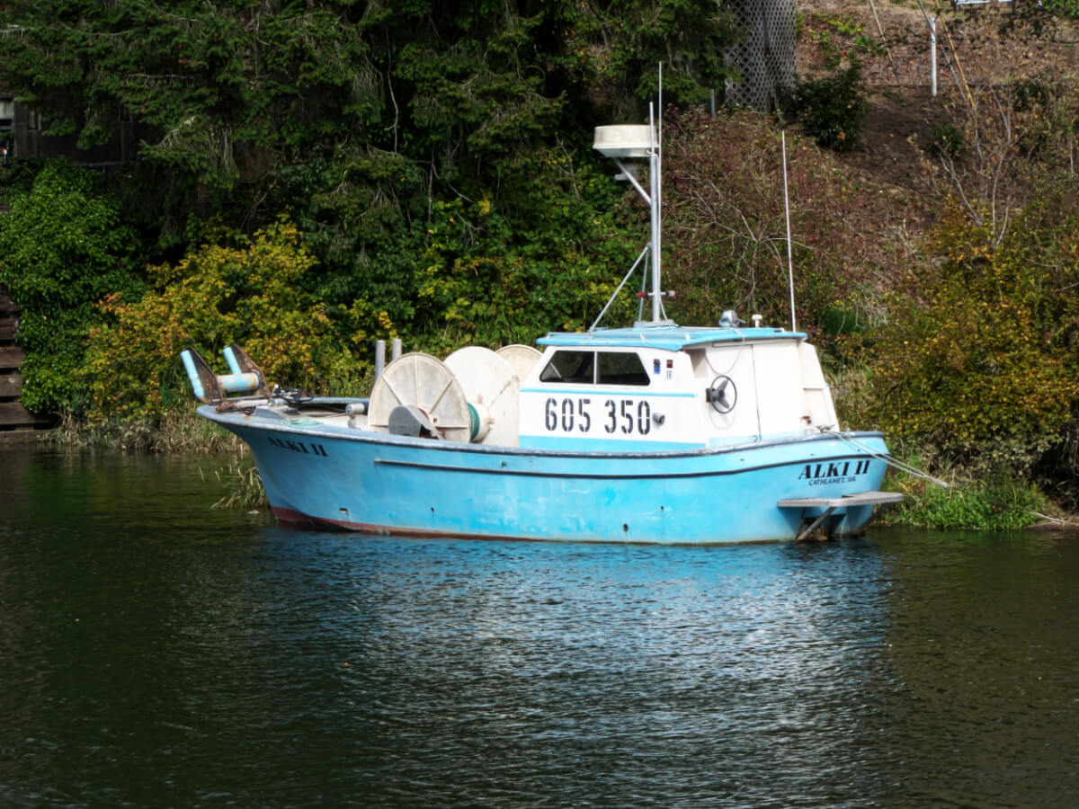 Bowpicker in the slough in Skamokawa, Washington